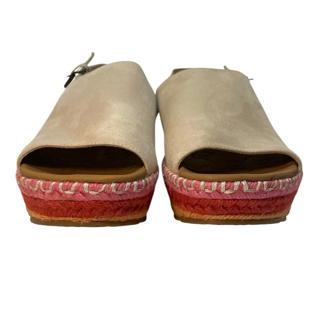 Skechers Cali Brit Luxe Foam Festival Daisy Rainbow Wedge Espadrille Size 10